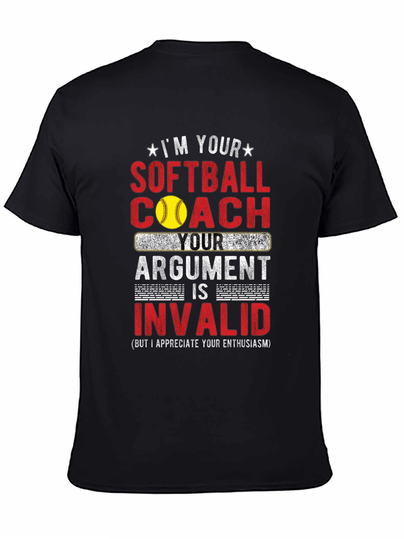 Softball Coach T-Shirt - Argument Invalid Funny Tee