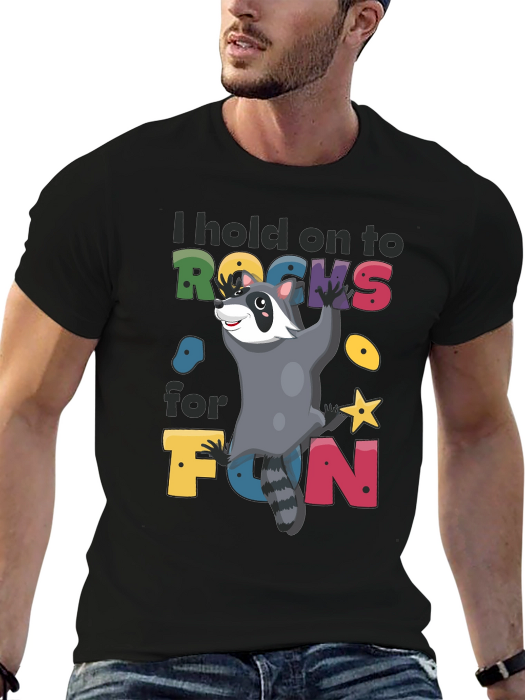 Climbing Raccoon Graphic T-Shirt