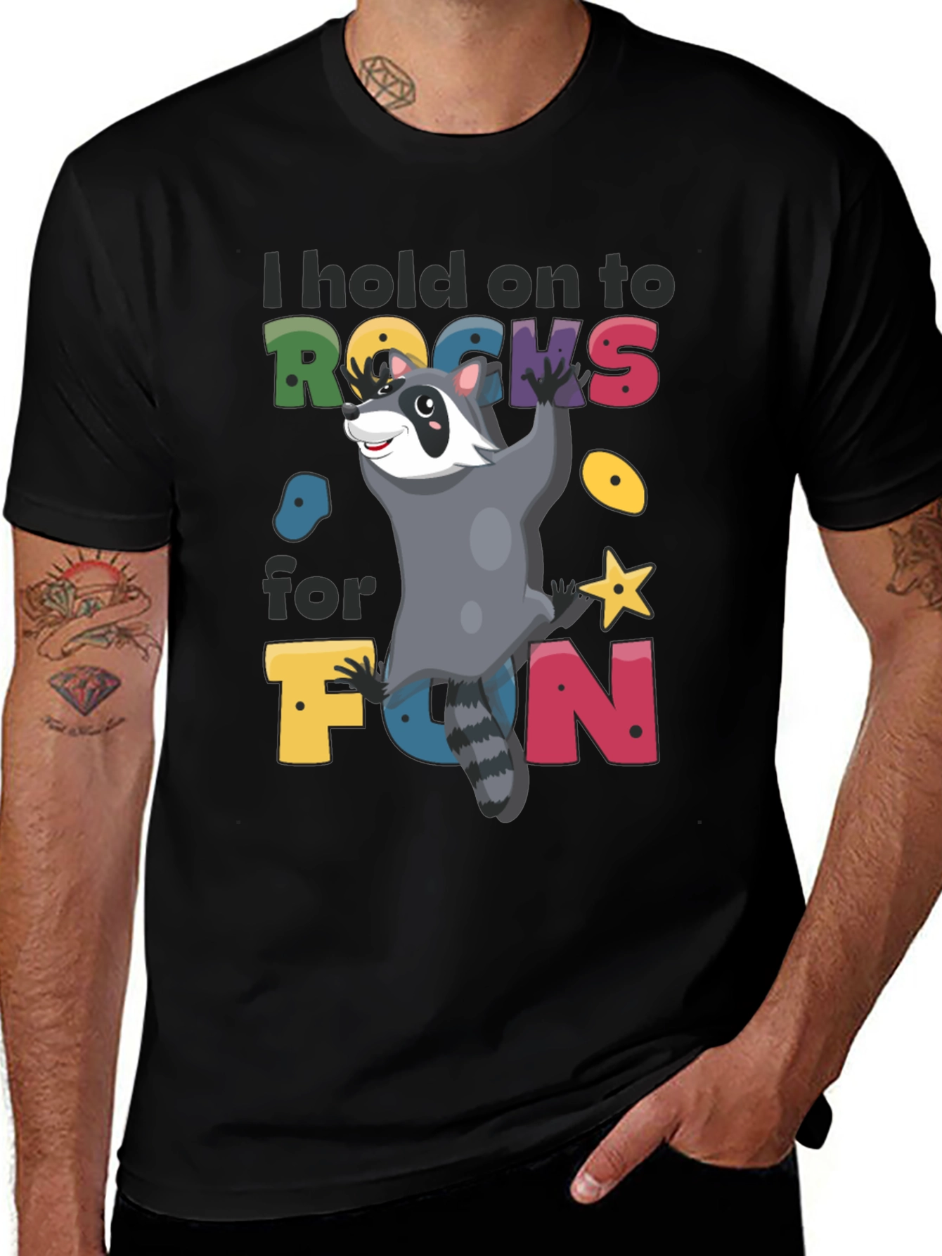 Climbing Raccoon Graphic T-Shirt