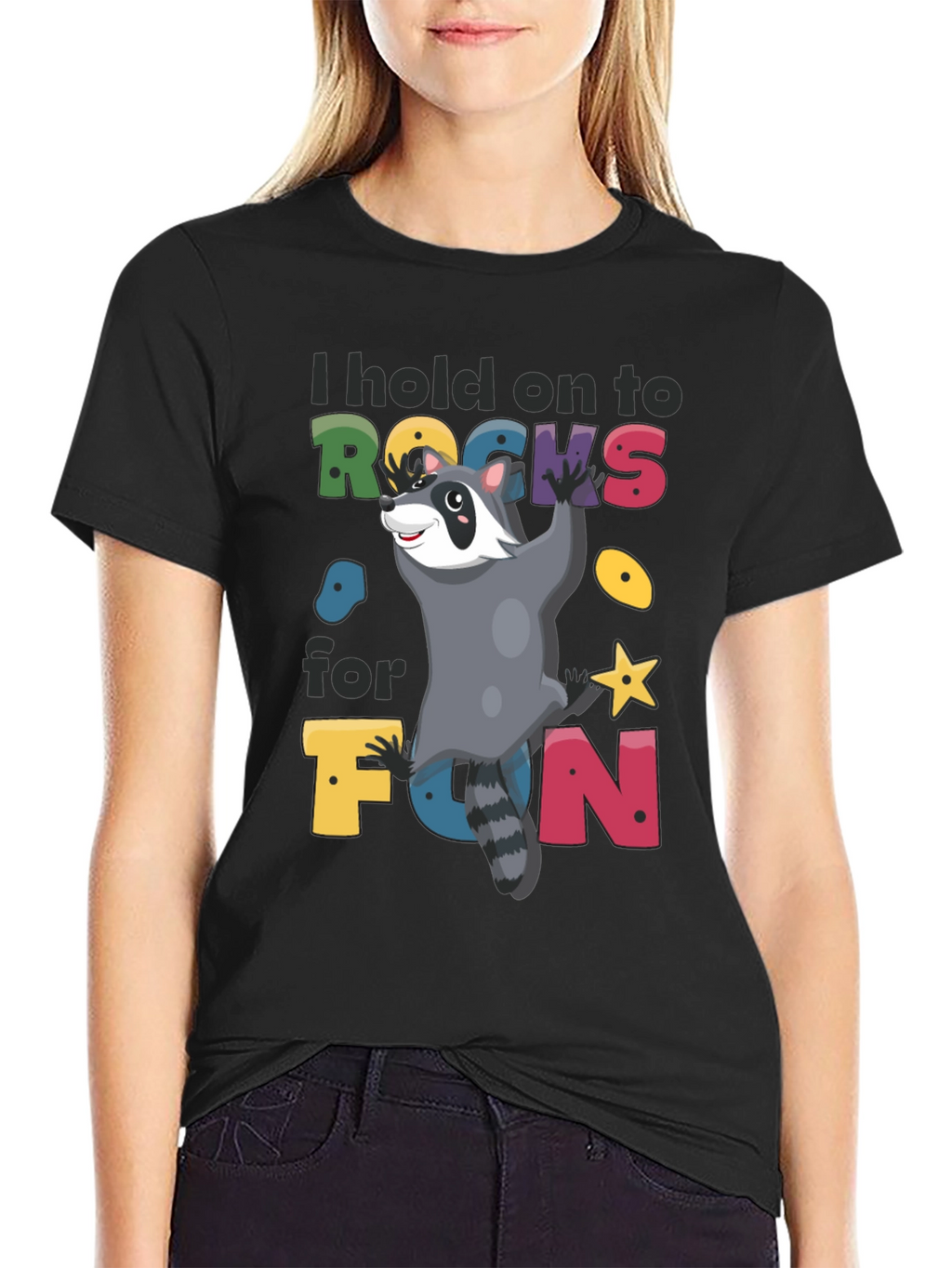 Climbing Raccoon Graphic T-Shirt