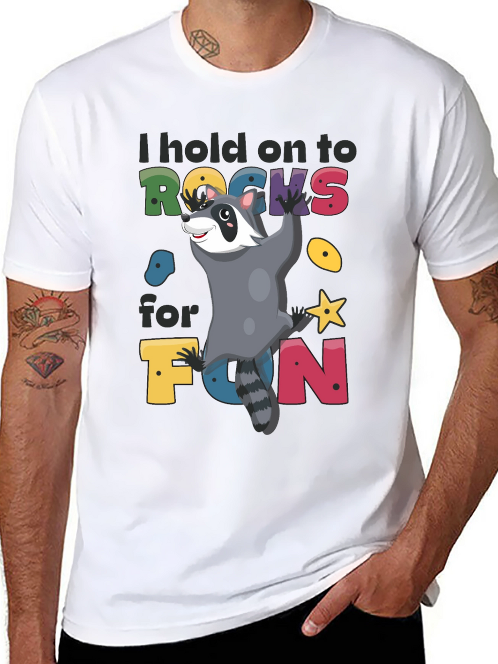 Climbing Raccoon Graphic T-Shirt