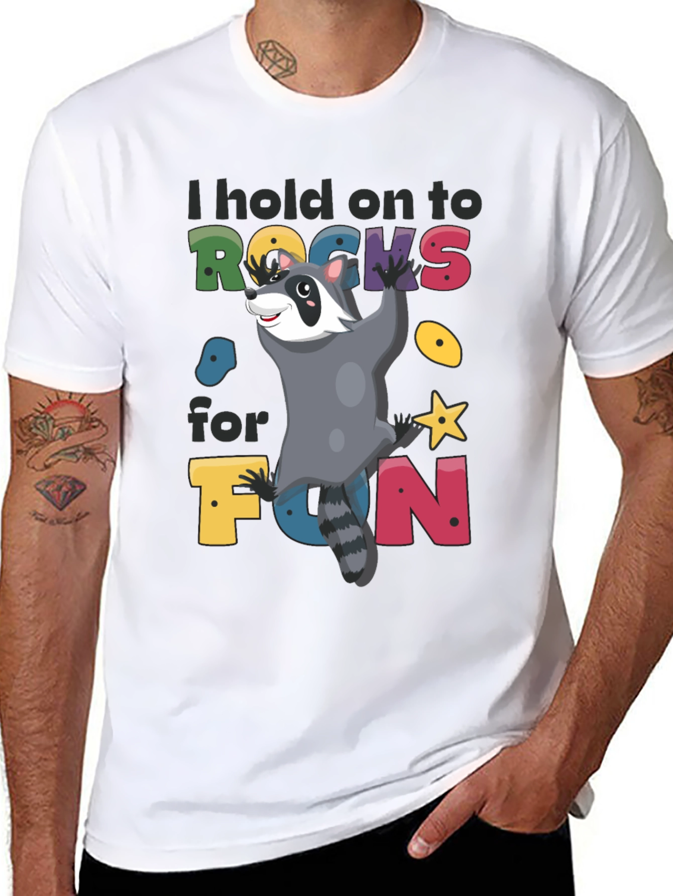 Climbing Raccoon Graphic T-Shirt