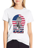 Patriotic Cycling T-Shirt - Pedal King USA