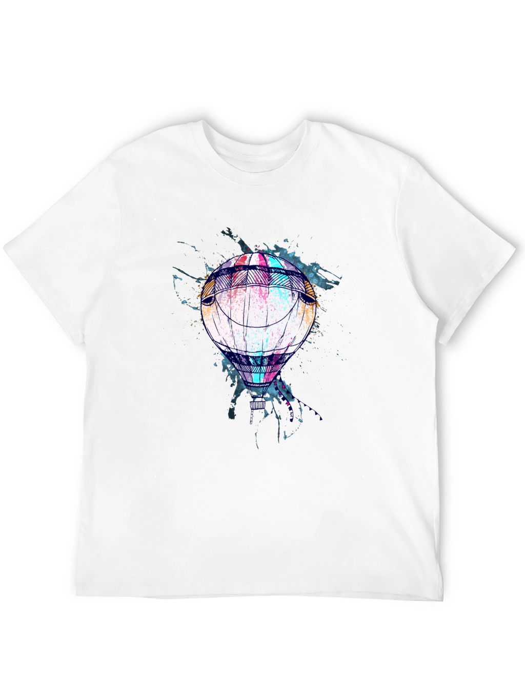 Balloon Graphic Print Mens Black T-Shirt