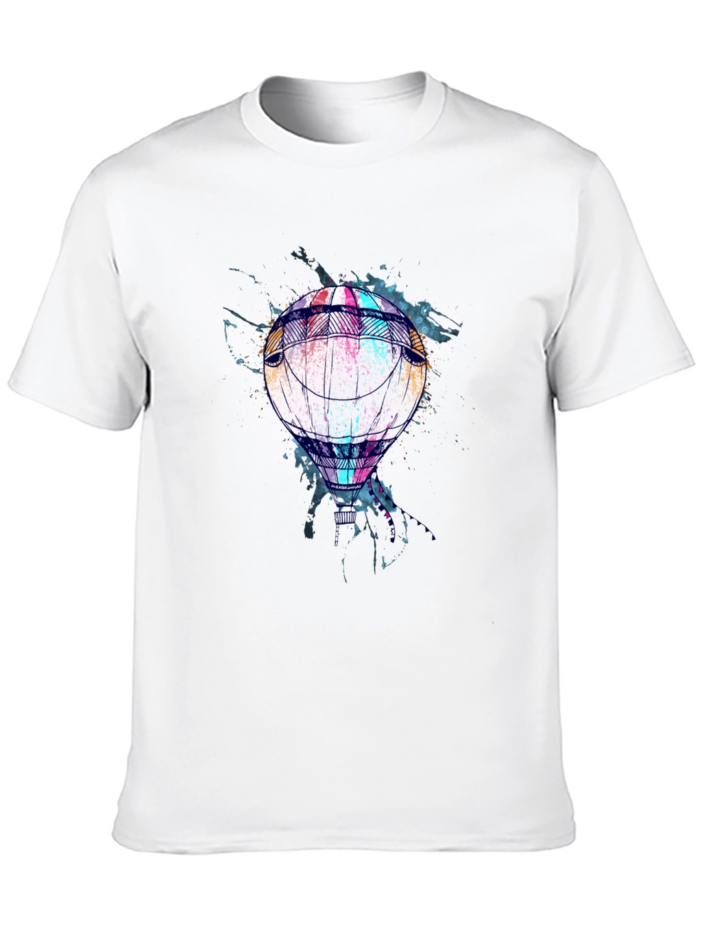 Balloon Graphic Print Mens Black T-Shirt