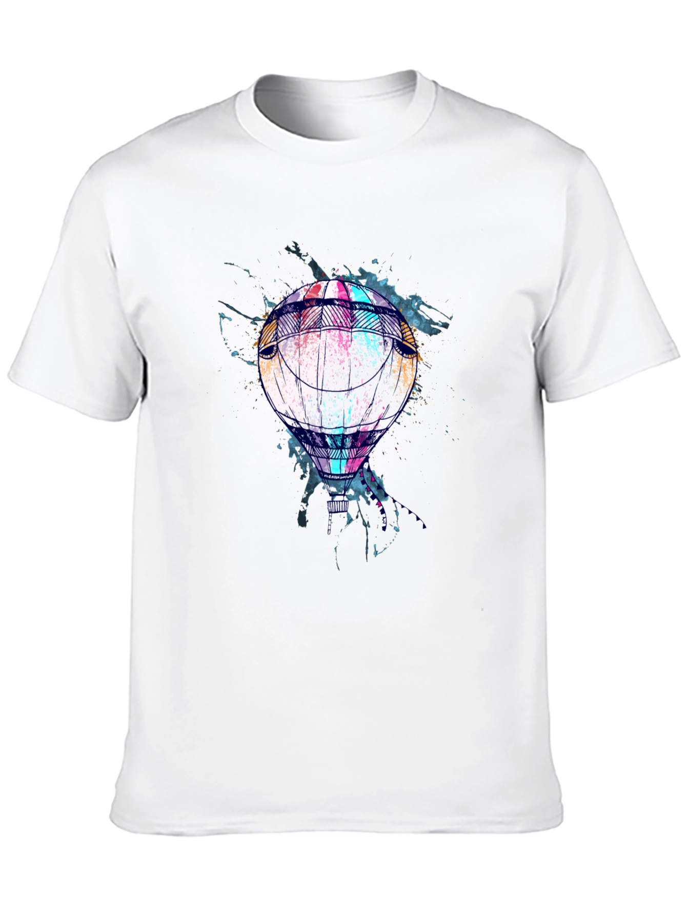 Balloon Graphic Print Mens Black T-Shirt
