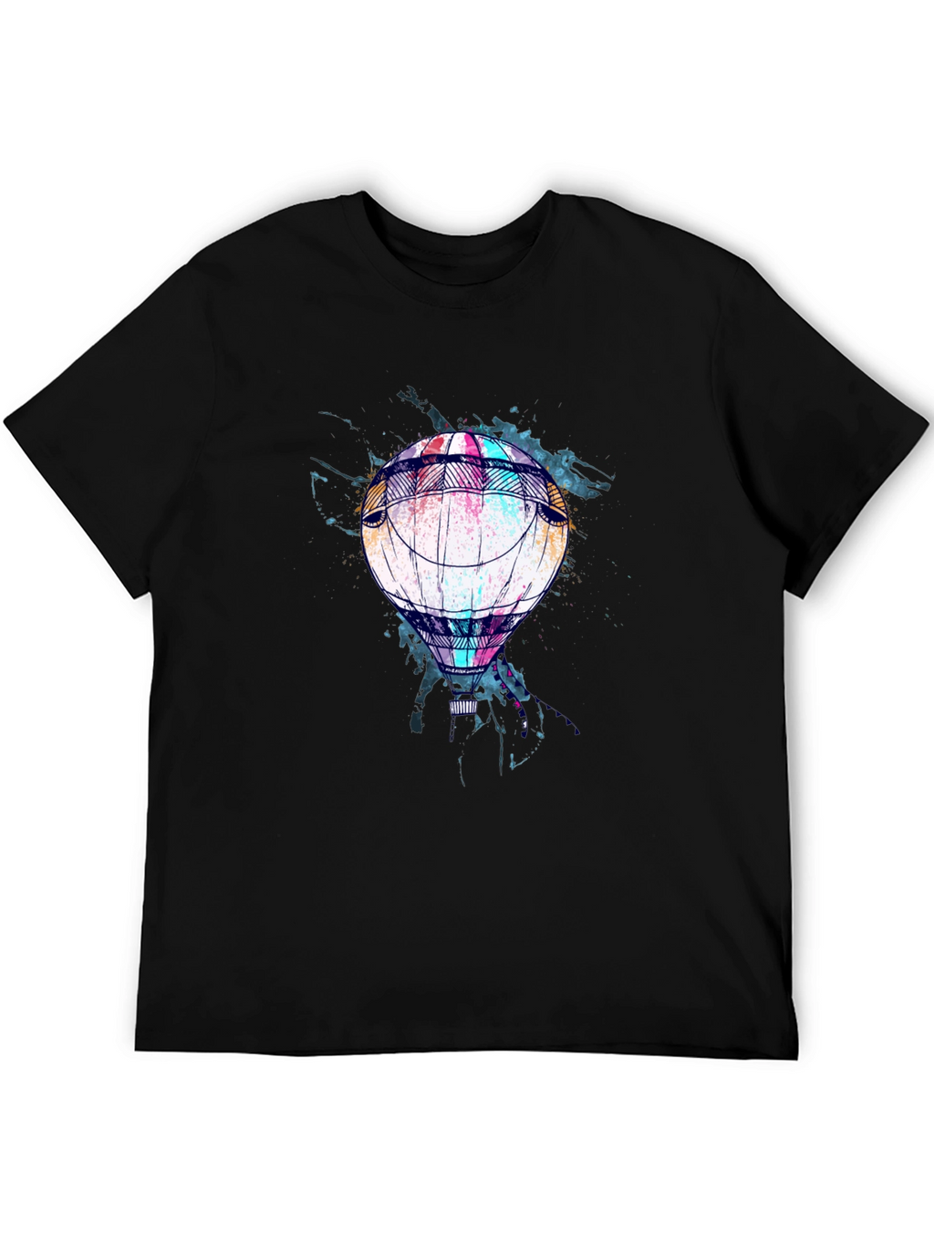 Balloon Graphic Print Mens Black T-Shirt