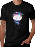 Balloon Graphic Print Mens Black T-Shirt