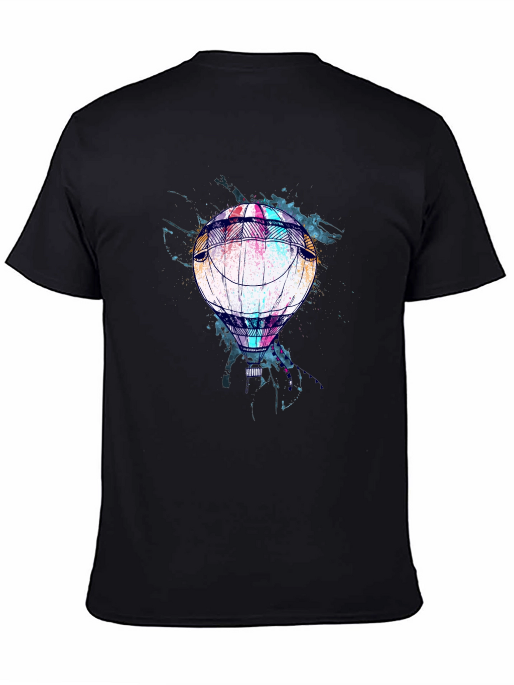 Balloon Graphic Print Mens Black T-Shirt