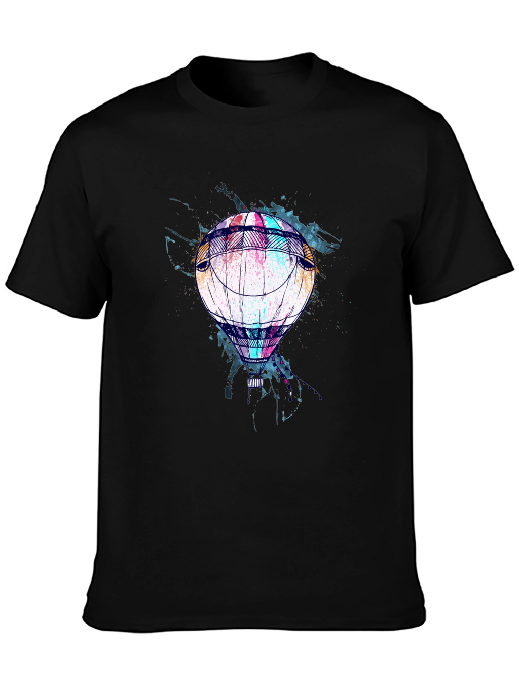 Balloon Graphic Print Mens Black T-Shirt