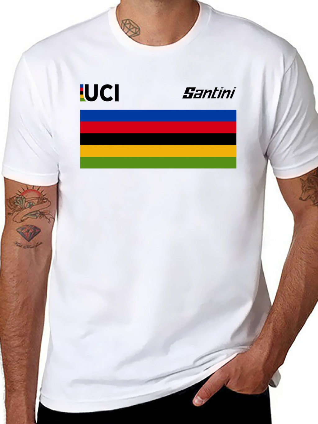 UCI Santini Black T-Shirt - Cycling Fan Apparel