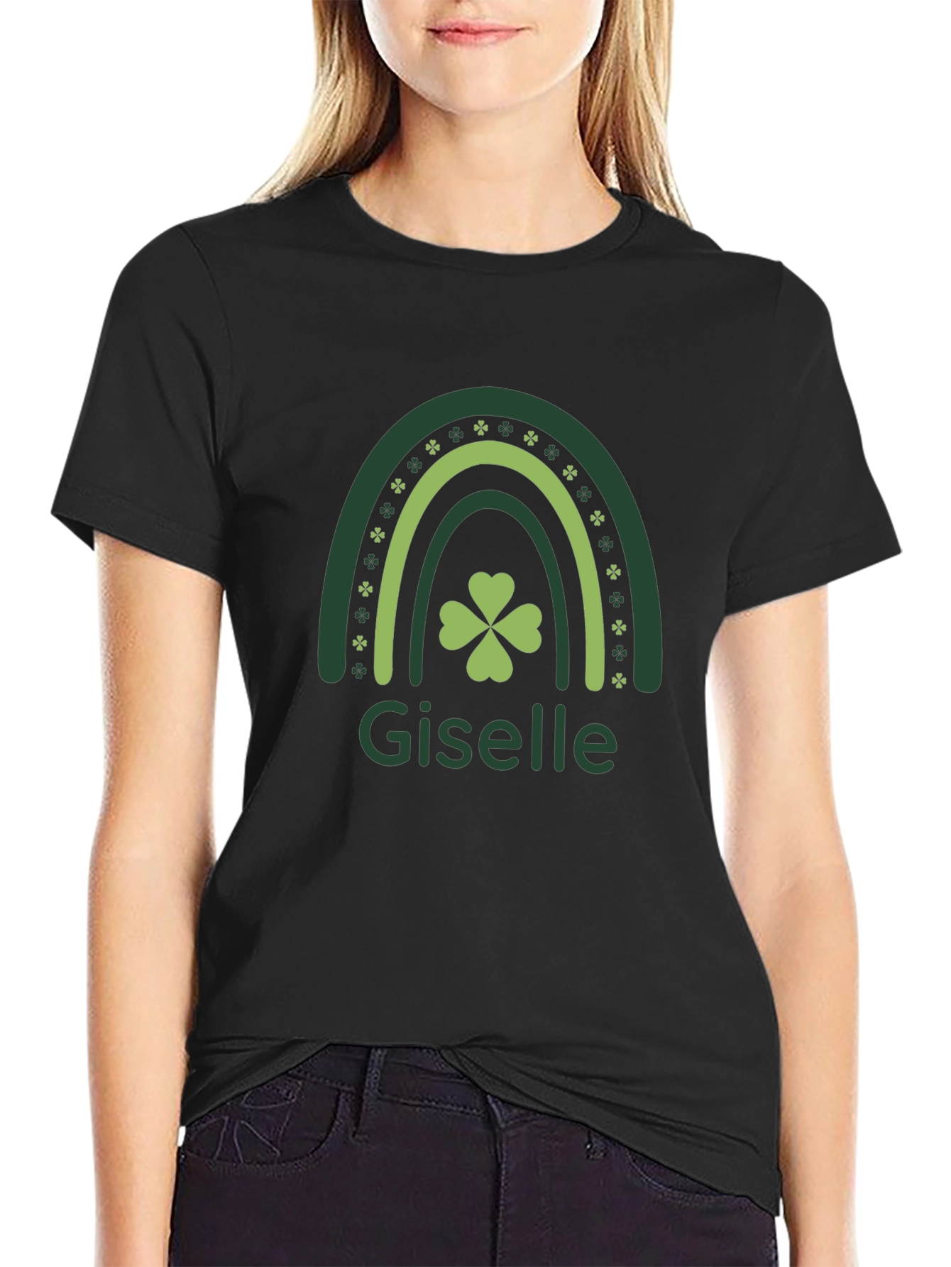 Giselle St. Patricks Day Shamrock Rainbow T-Shirt