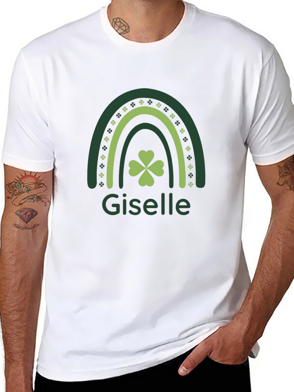 Giselle St. Patricks Day Shamrock Rainbow T-Shirt
