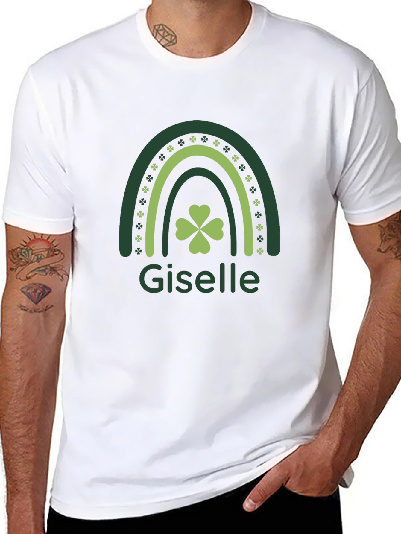 Giselle St. Patricks Day Shamrock Rainbow T-Shirt