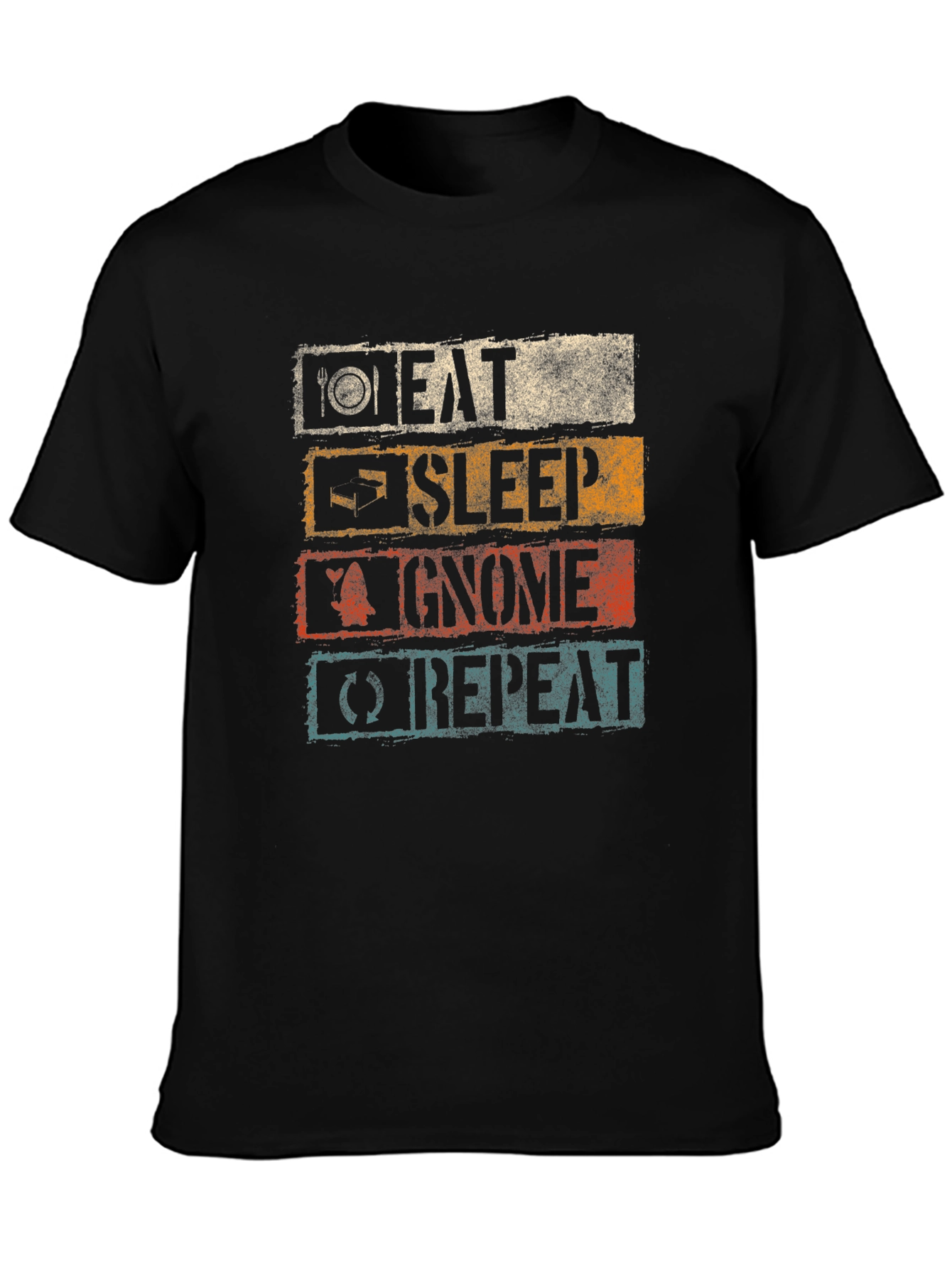 Eat Sleep Gnome Repeat Graphic Tee
