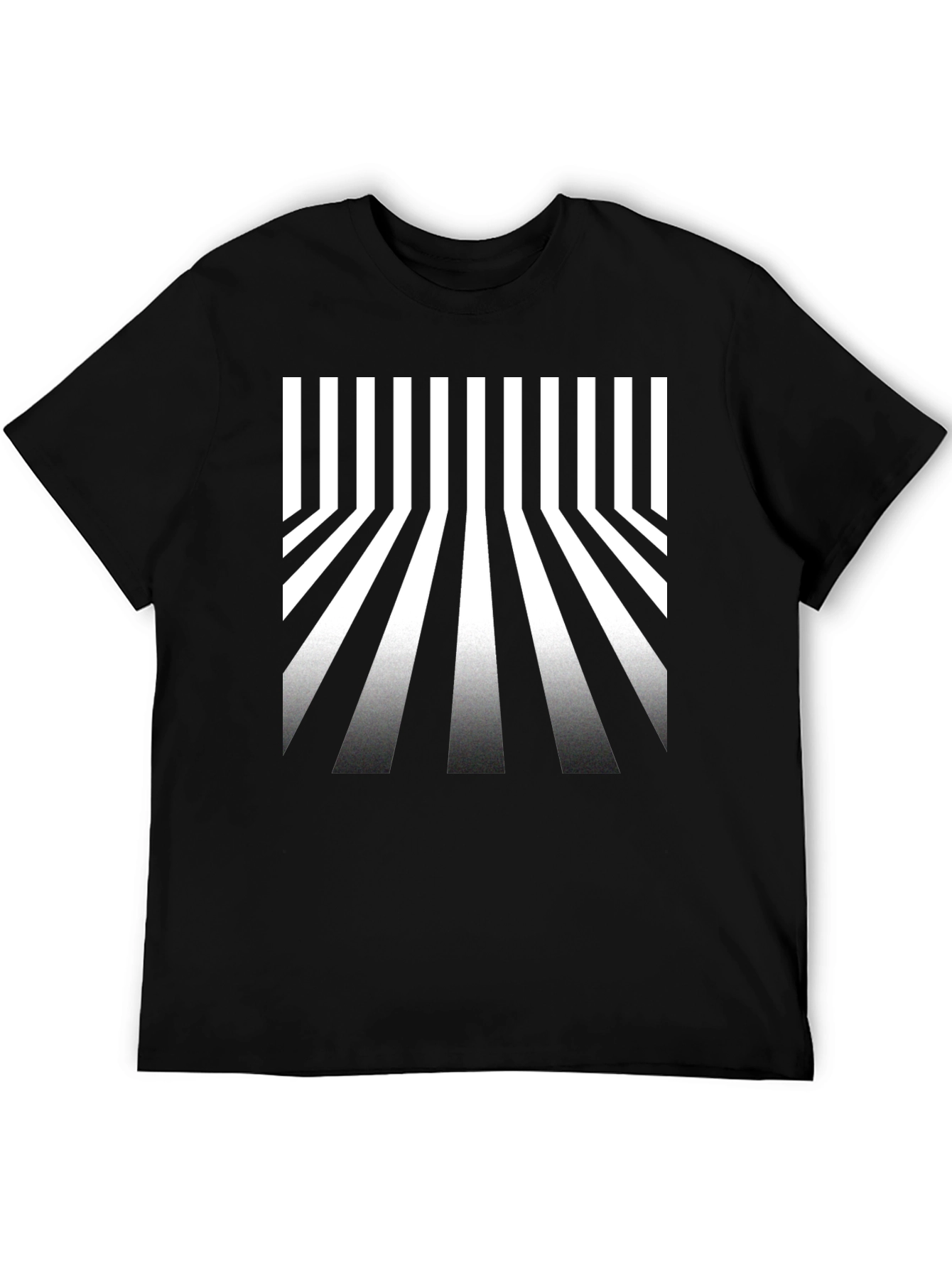 Optical Illusion Stripe Tee - Modern Graphic T-Shirt