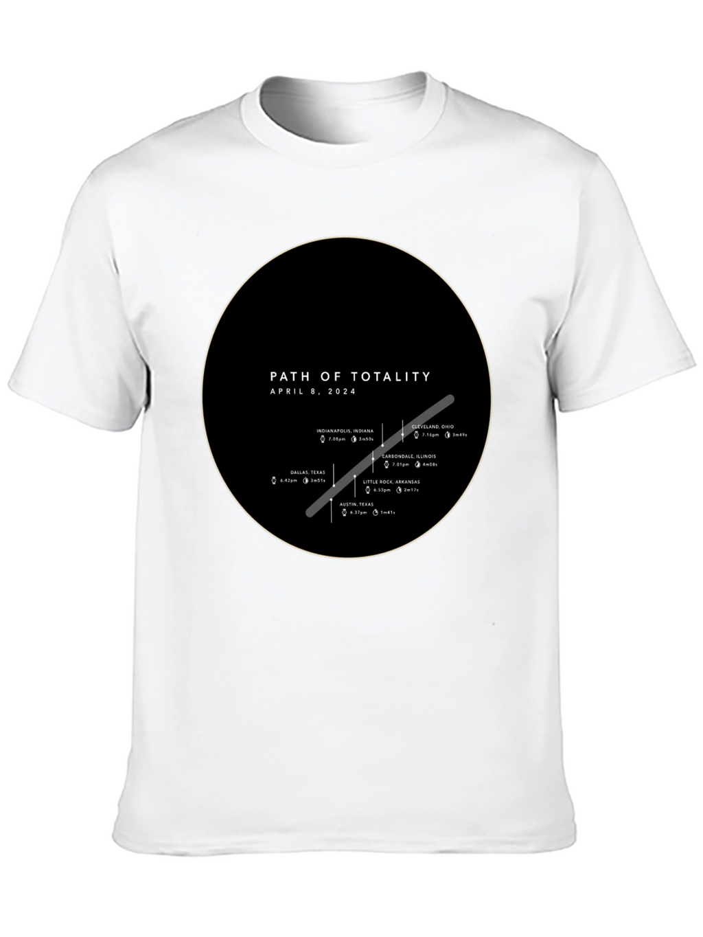 Path of Totality April 8 2024 Eclipse T-Shirt