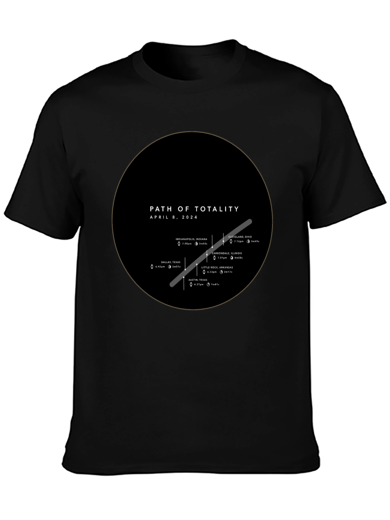 Path of Totality April 8 2024 Eclipse T-Shirt