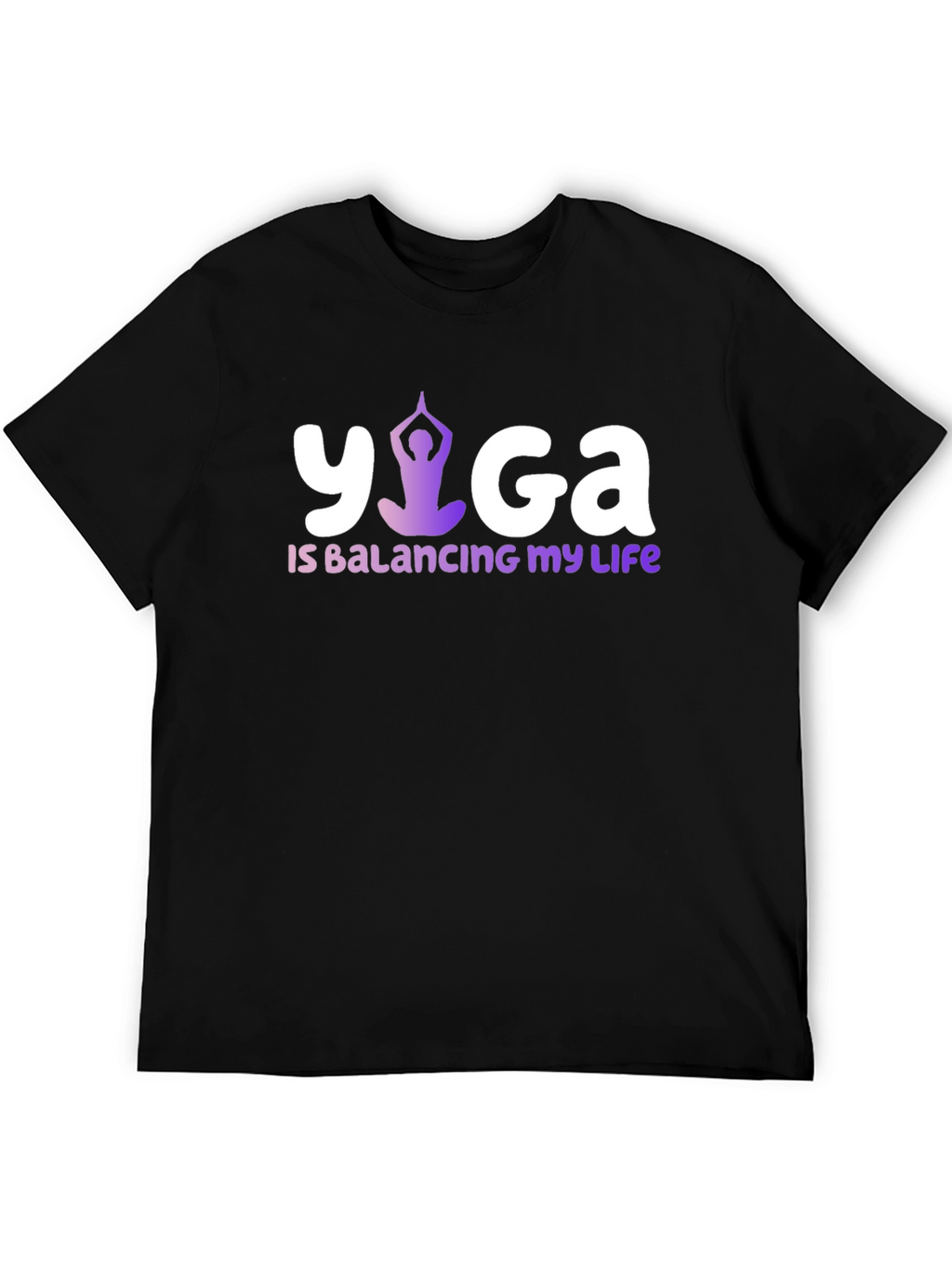 Yoga Balancing Life Black T-Shirt