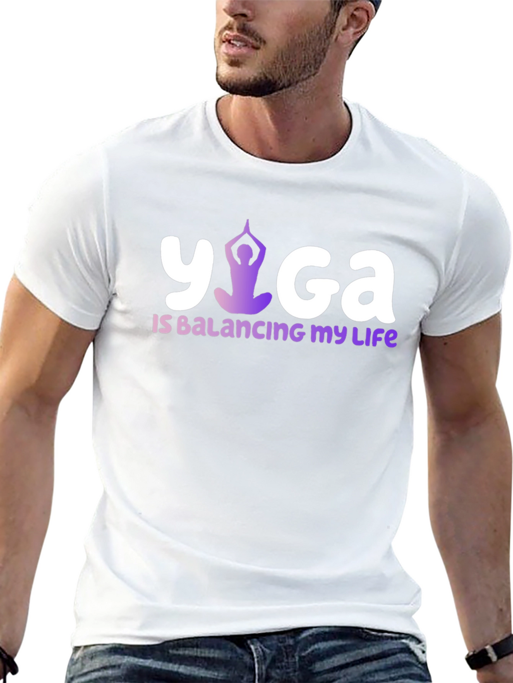 Yoga Balancing Life Black T-Shirt