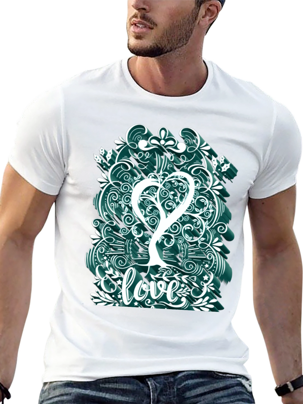 Love Tree Graphic Tee - Artistic Mens T-Shirt