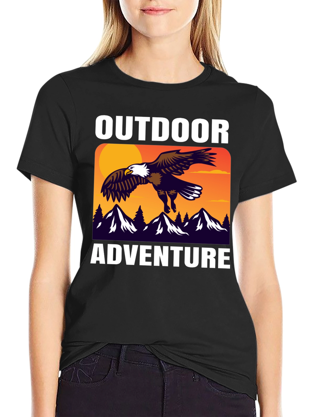 Outdoor Adventure Eagle Graphic T-Shirt