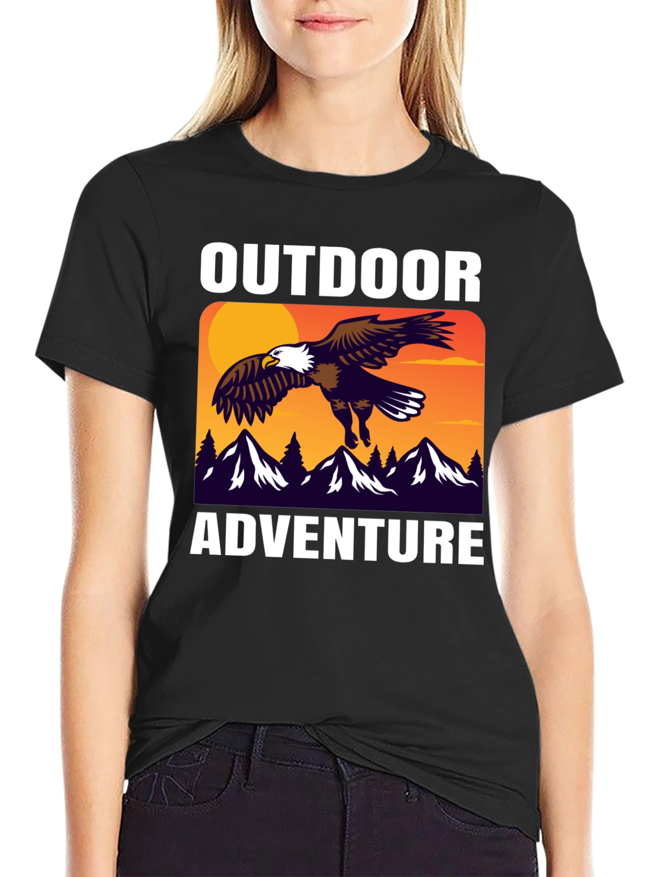 Outdoor Adventure Eagle Graphic T-Shirt