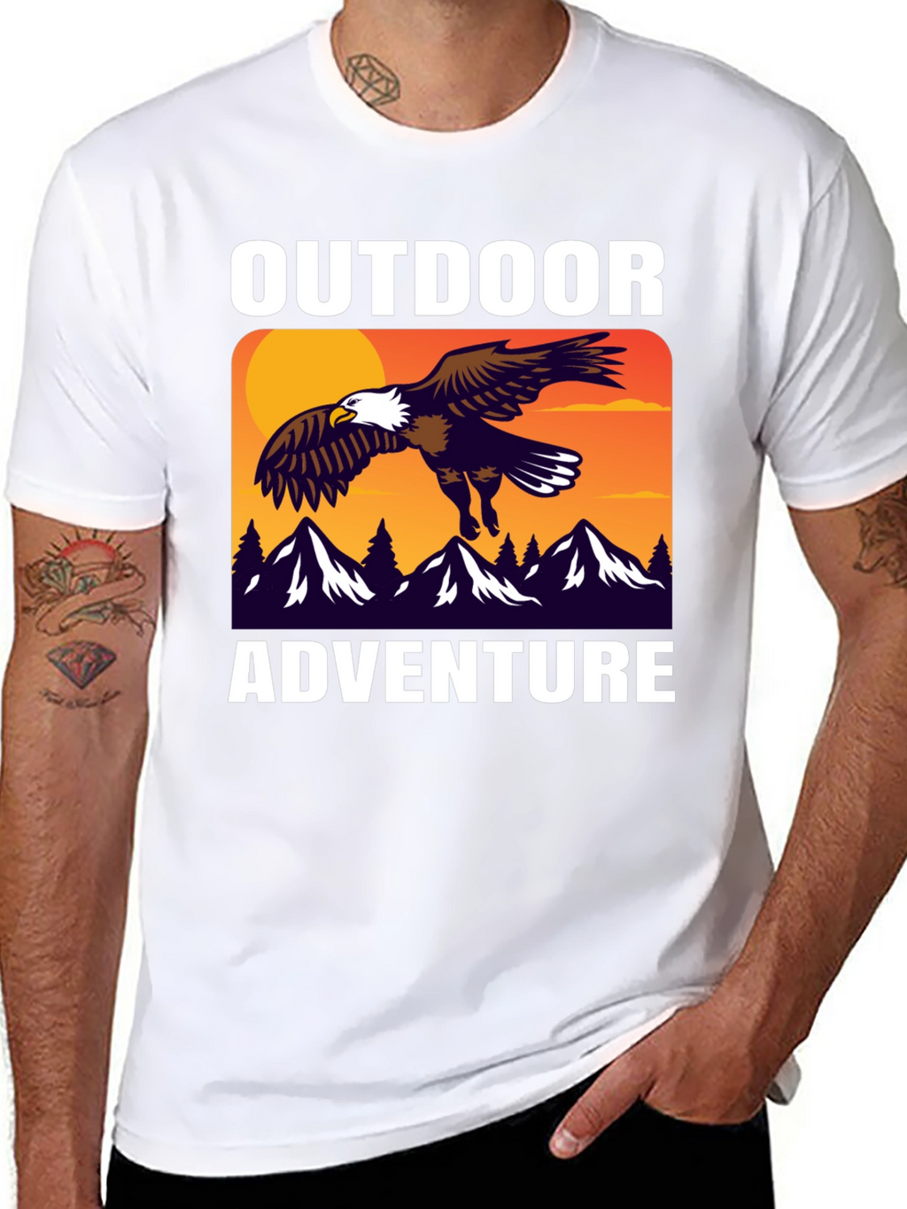 Outdoor Adventure Eagle Graphic T-Shirt