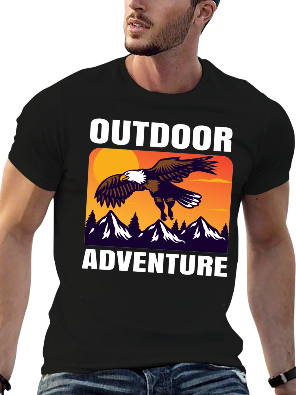 Outdoor Adventure Eagle Graphic T-Shirt