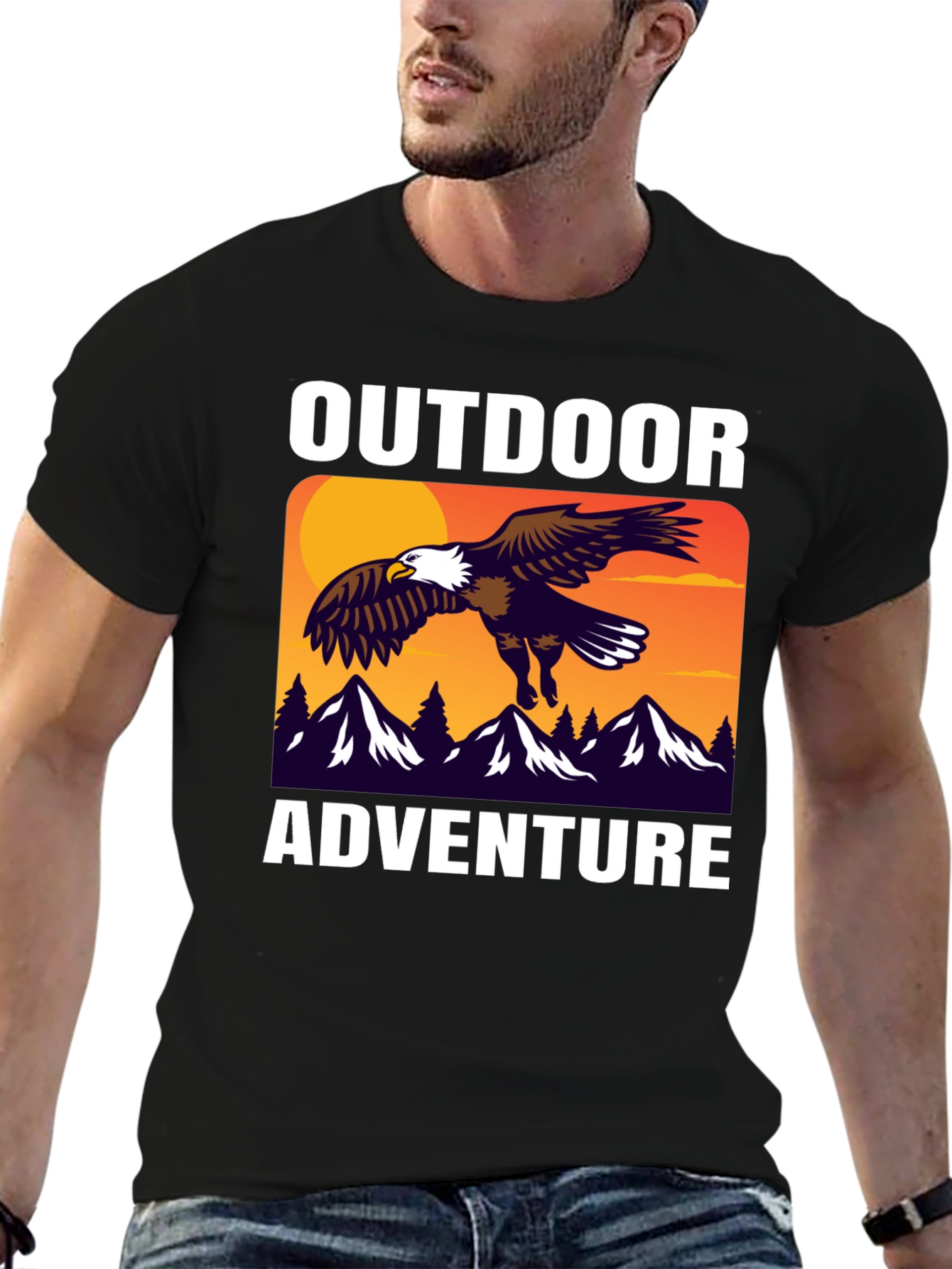 Outdoor Adventure Eagle Graphic T-Shirt