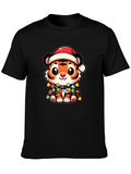 Cute Christmas Tiger Graphic Tee