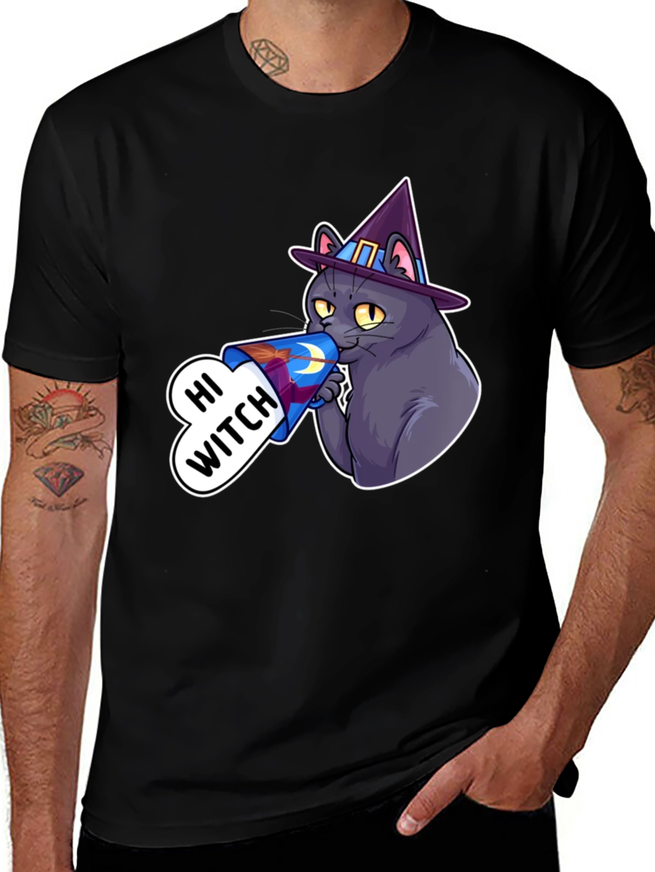Hi Witch Cat T-Shirt - Halloween Apparel