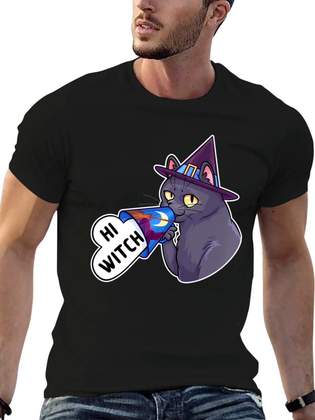 Hi Witch Cat T-Shirt - Halloween Apparel