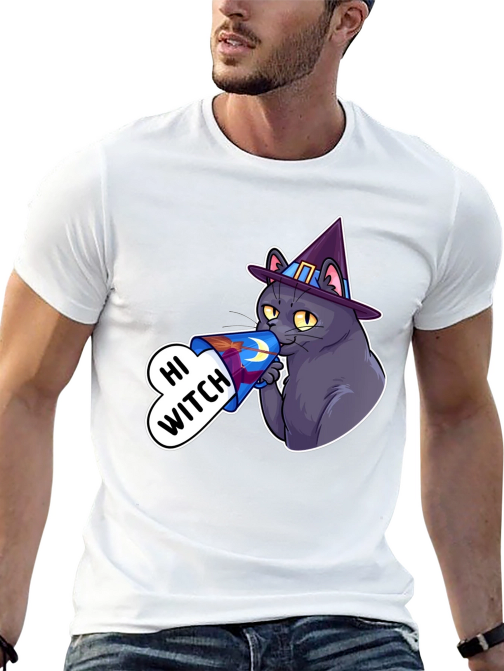Hi Witch Cat T-Shirt - Halloween Apparel