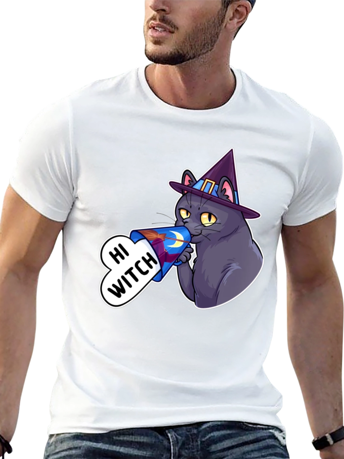 Hi Witch Cat T-Shirt - Halloween Apparel