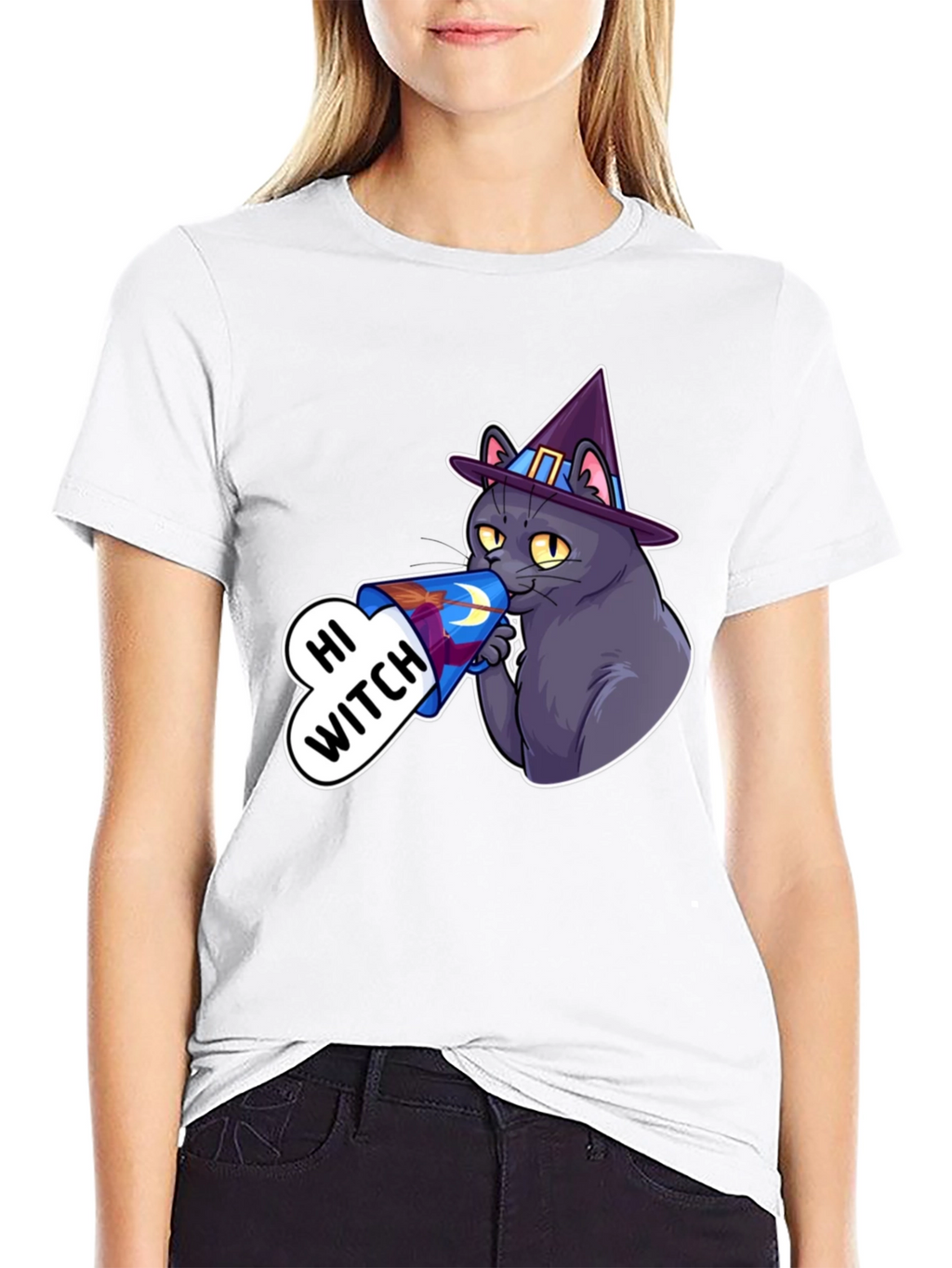 Hi Witch Cat T-Shirt - Halloween Apparel