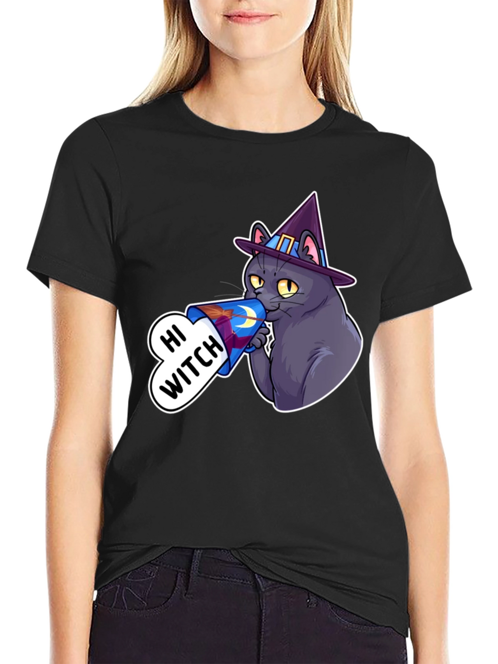 Hi Witch Cat T-Shirt - Halloween Apparel