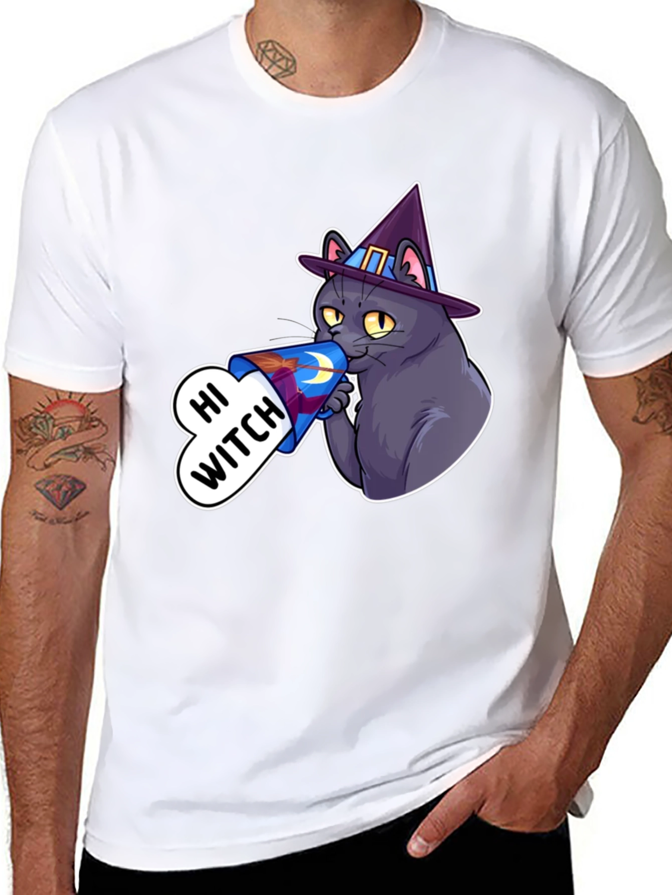 Hi Witch Cat T-Shirt - Halloween Apparel