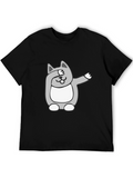 Dabbing Cat Graphic Tee - Funny Novelty T-Shirt