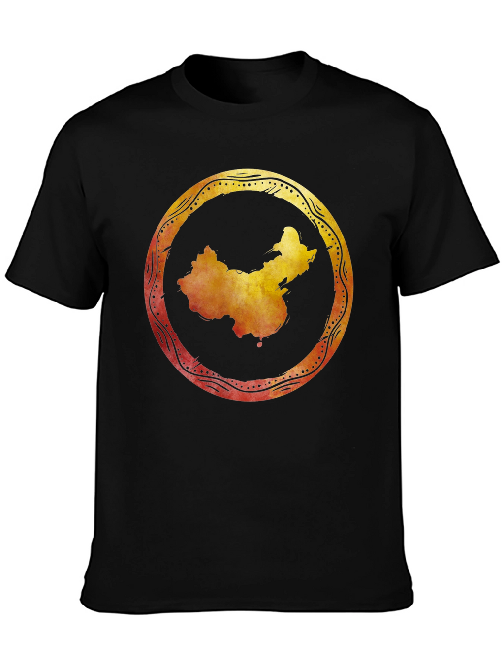 China Map Graphic Tee - Stylish Black Shirt