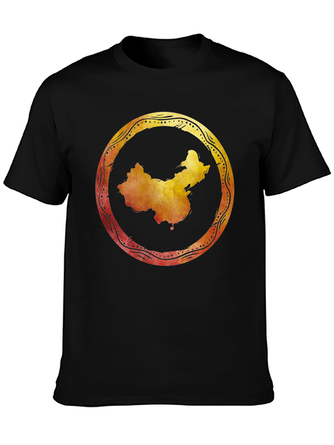 China Map Graphic Tee - Stylish Black Shirt