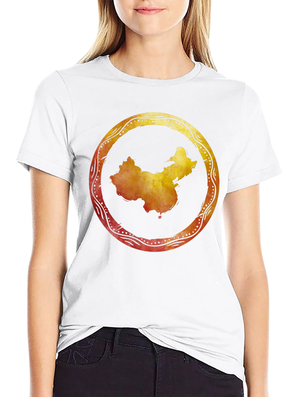 China Map Graphic Tee - Stylish Black Shirt