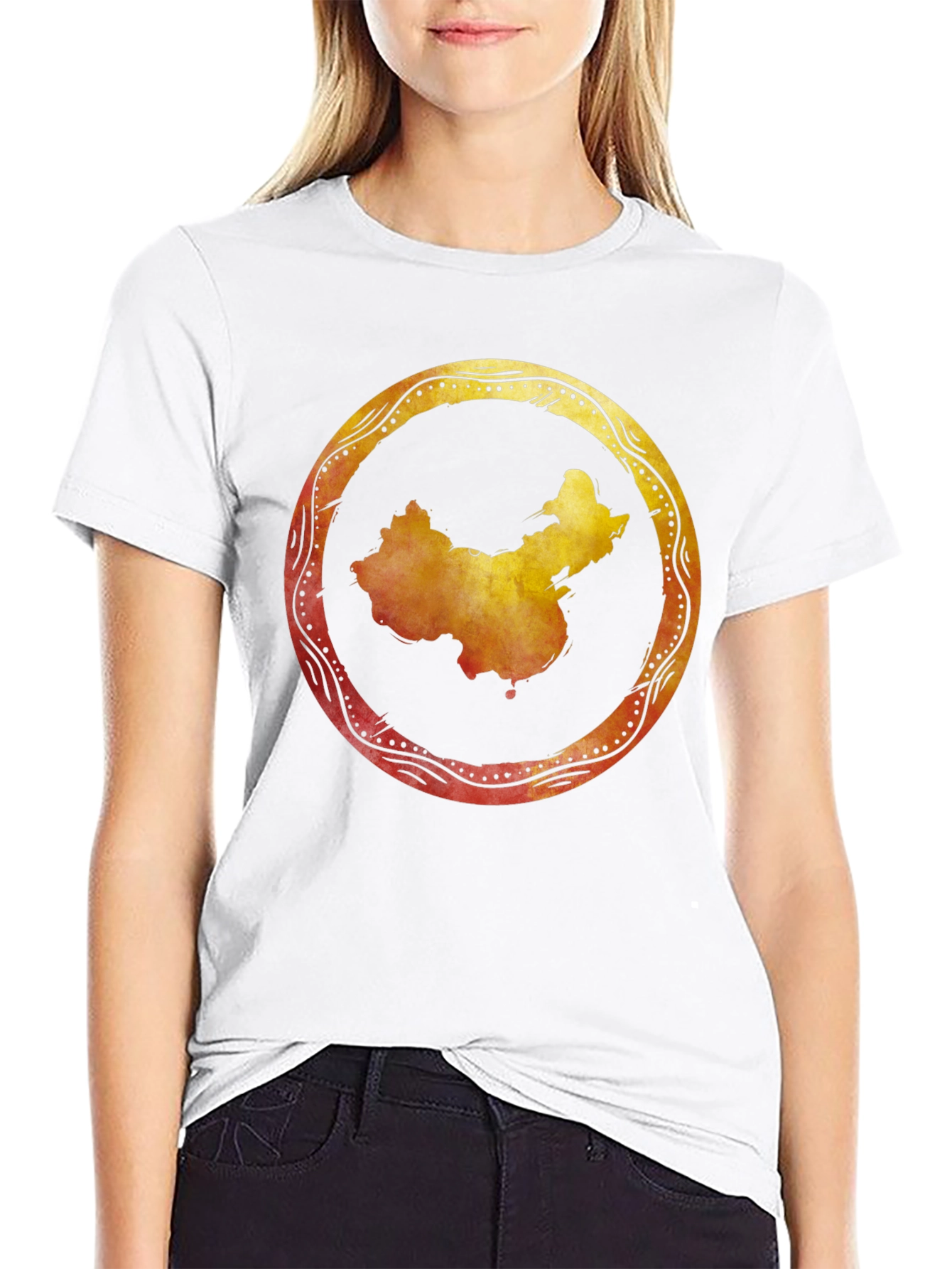 China Map Graphic Tee - Stylish Black Shirt