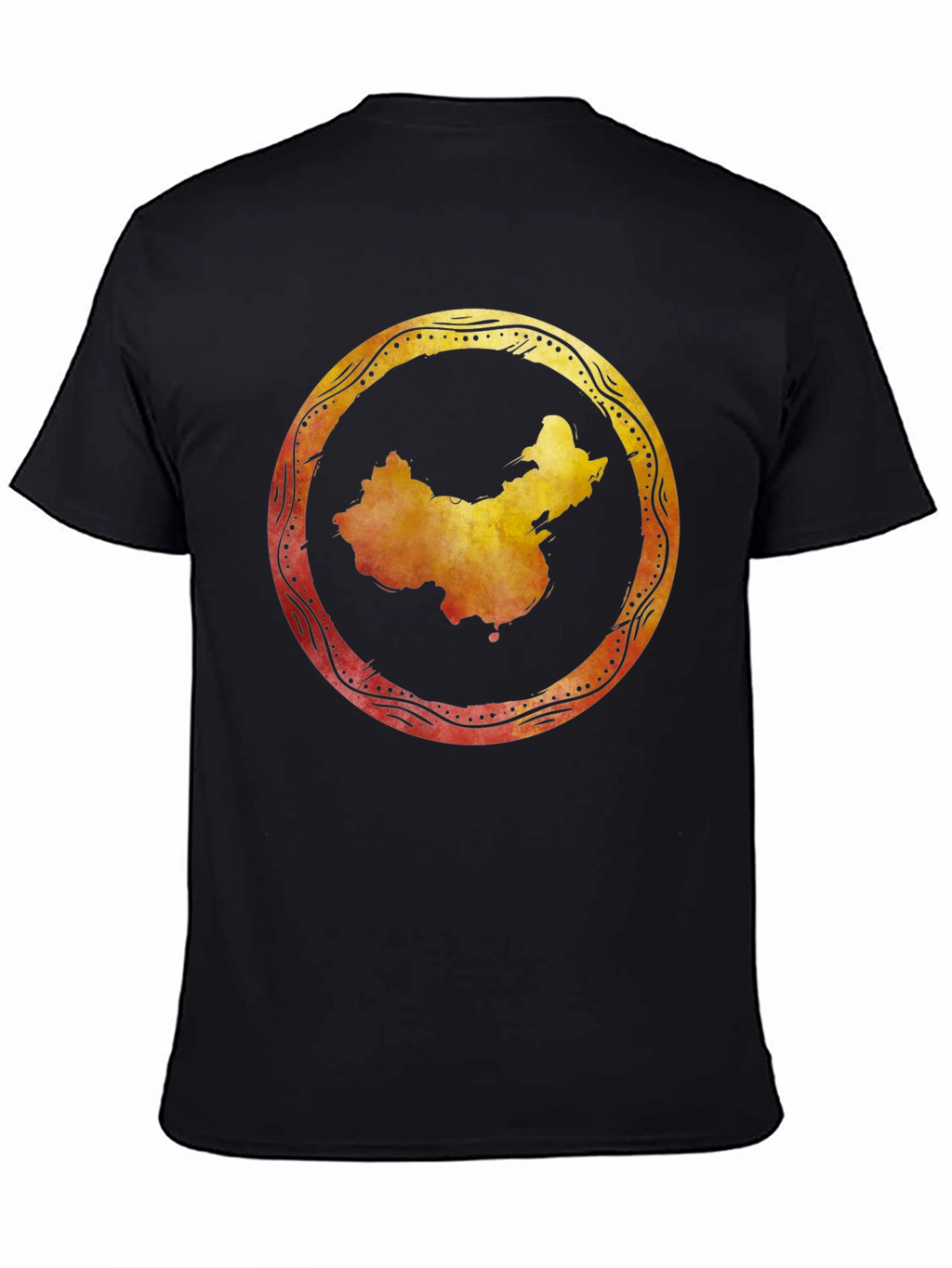 China Map Graphic Tee - Stylish Black Shirt