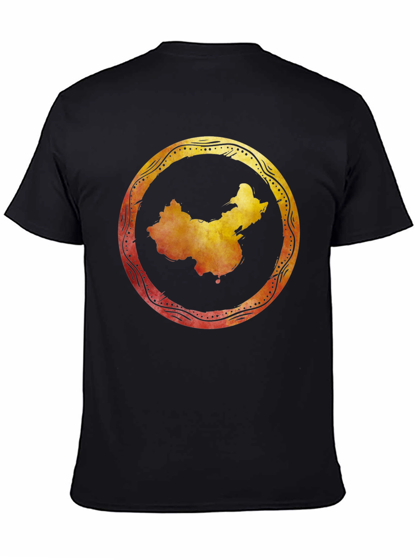 China Map Graphic Tee - Stylish Black Shirt