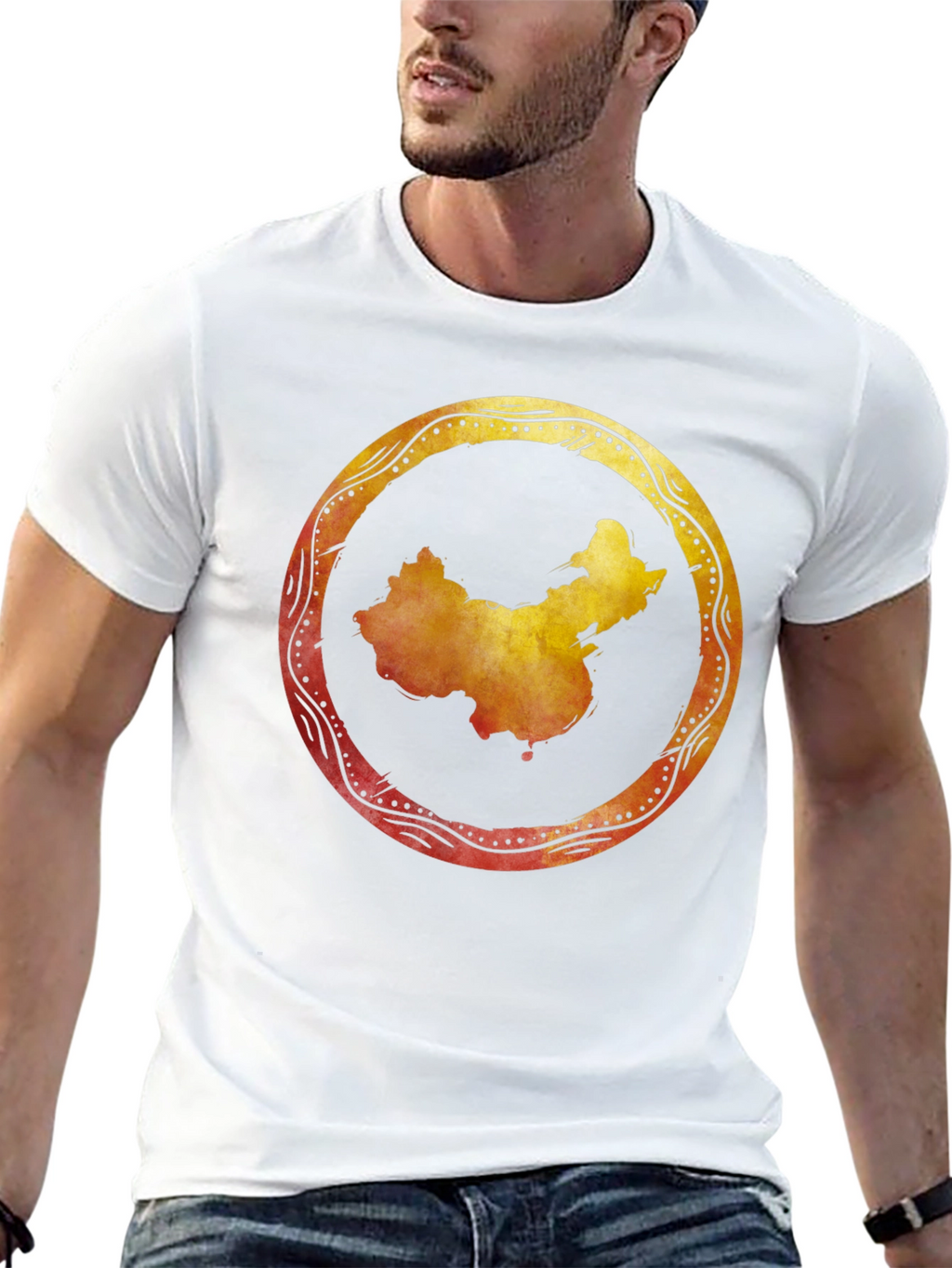 China Map Graphic Tee - Stylish Black Shirt