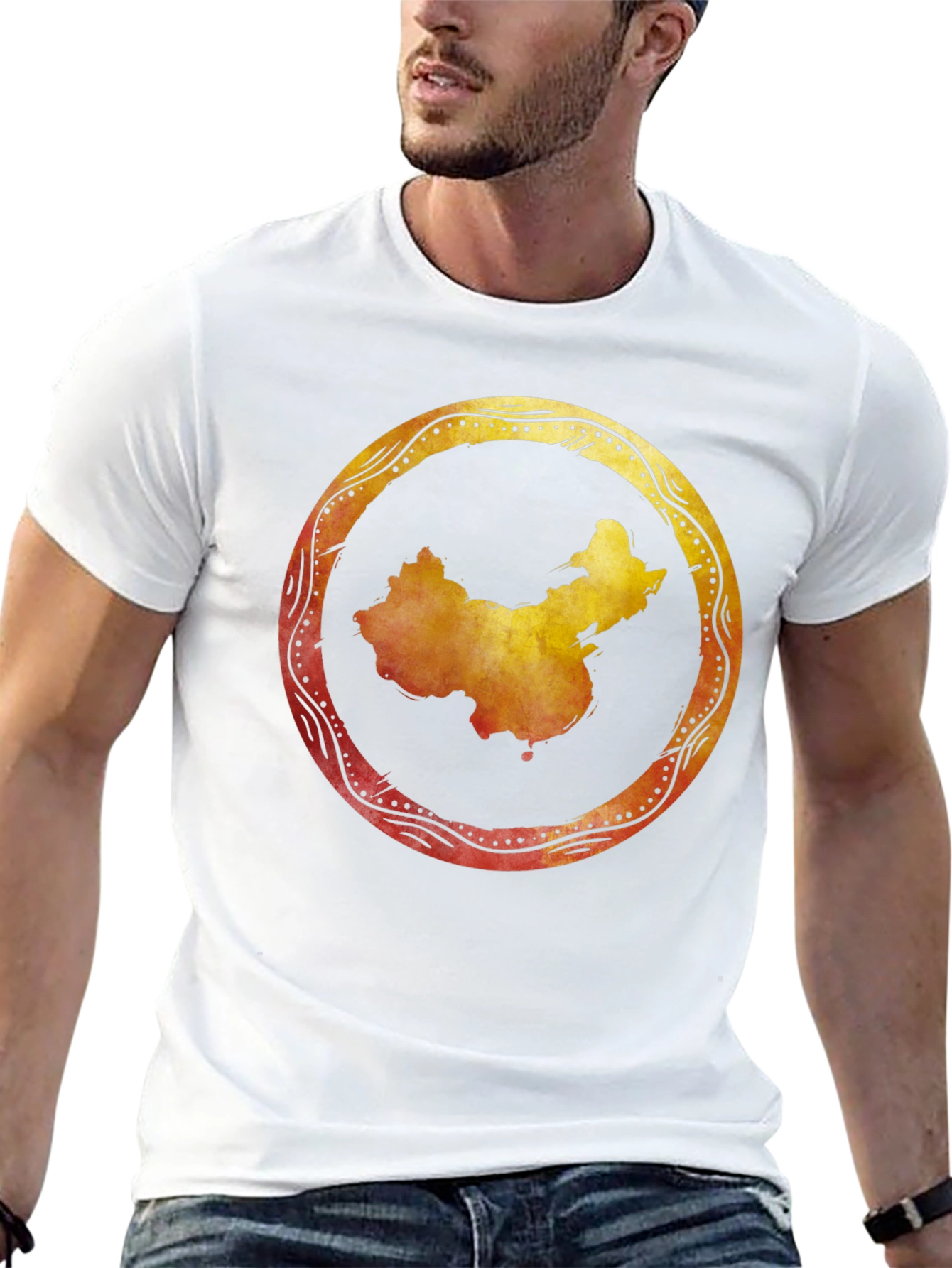 China Map Graphic Tee - Stylish Black Shirt