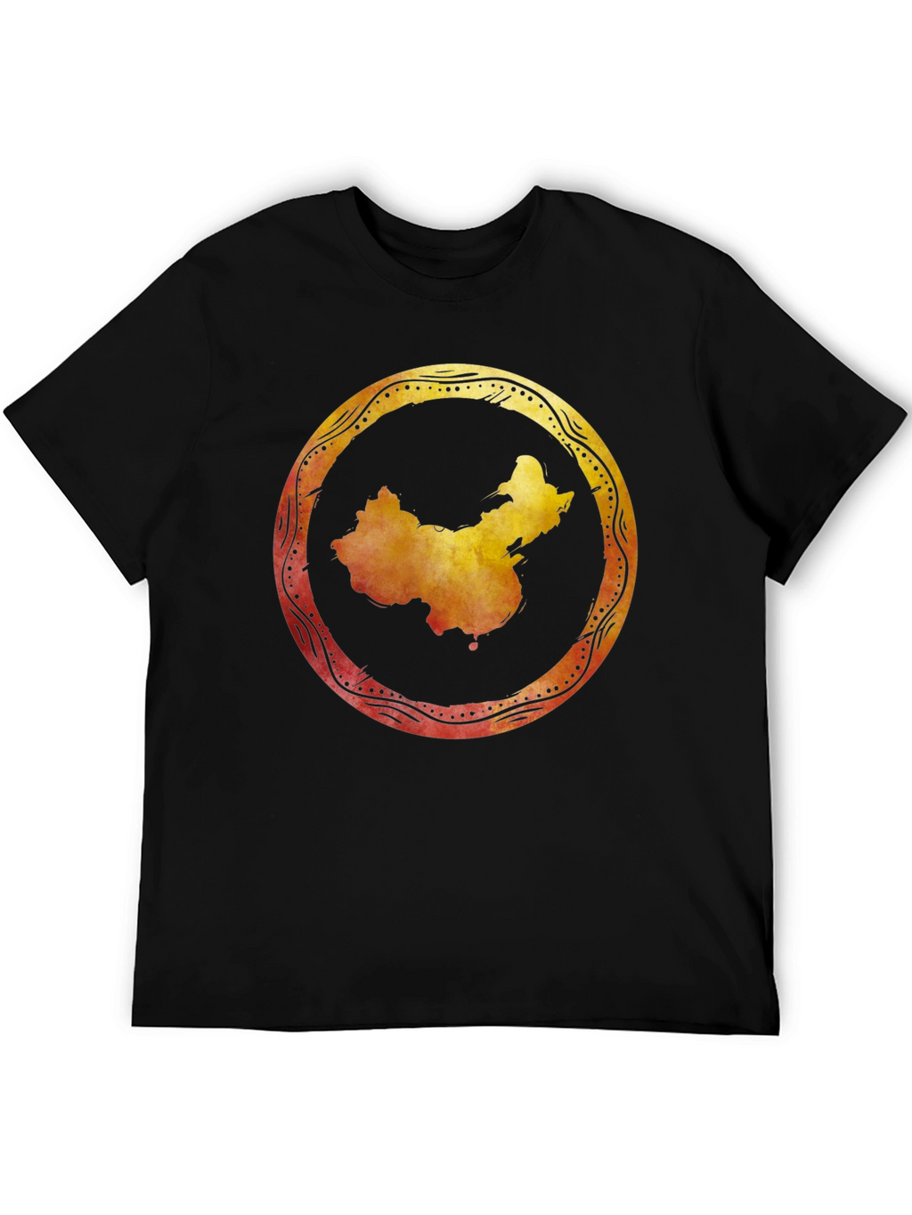 China Map Graphic Tee - Stylish Black Shirt