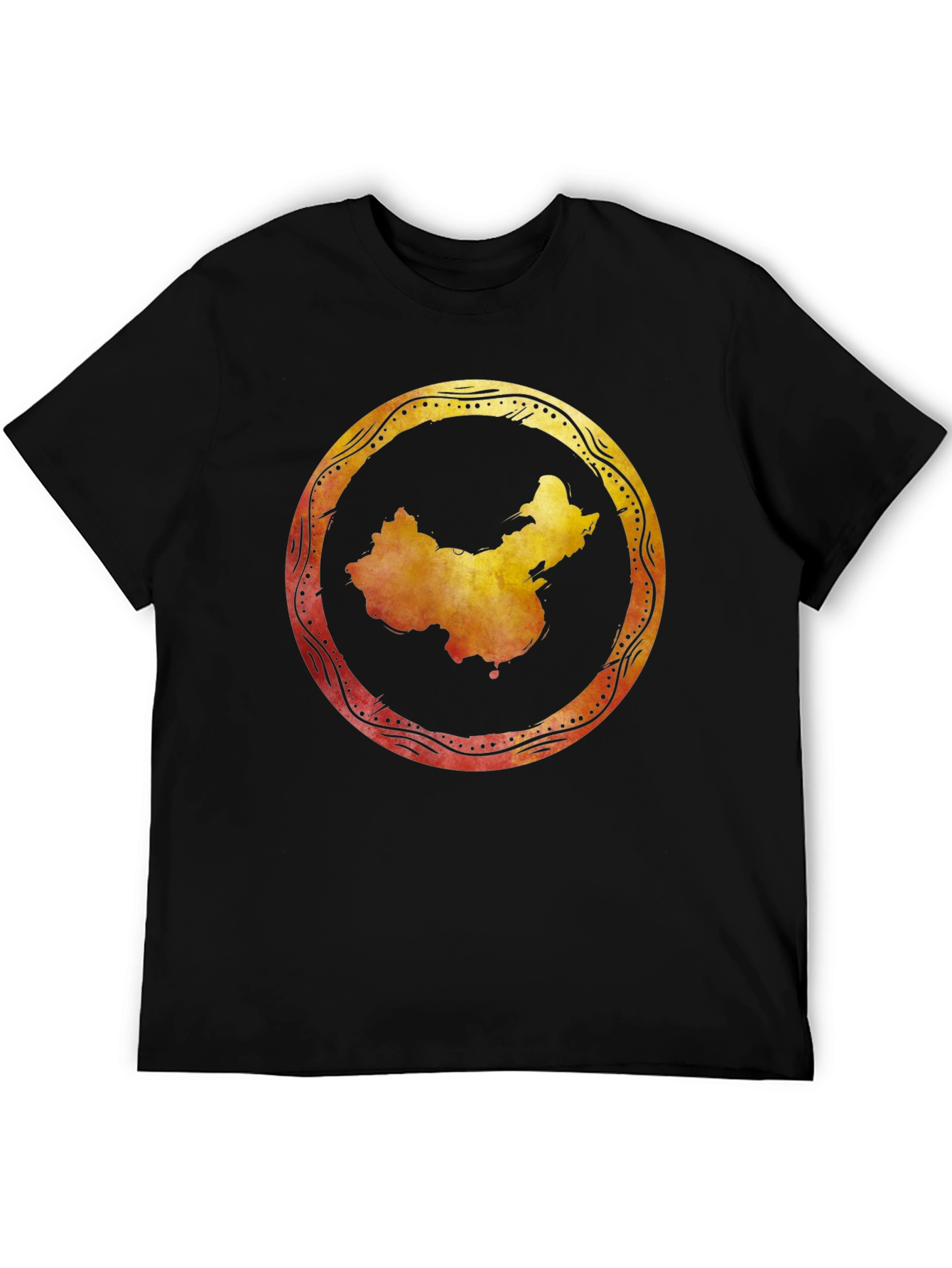 China Map Graphic Tee - Stylish Black Shirt