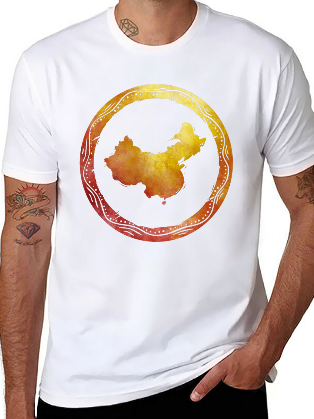 China Map Graphic Tee - Stylish Black Shirt
